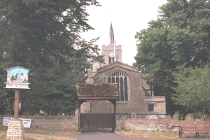Wilburton parish church. The cemetery is across the road (on the left of the picture)