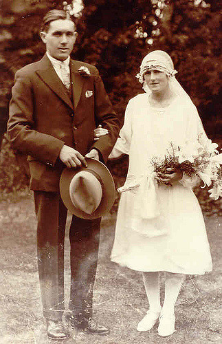 Lily Dewey and George Moden on their wedding day in 1929. Photo: Andrew Martin