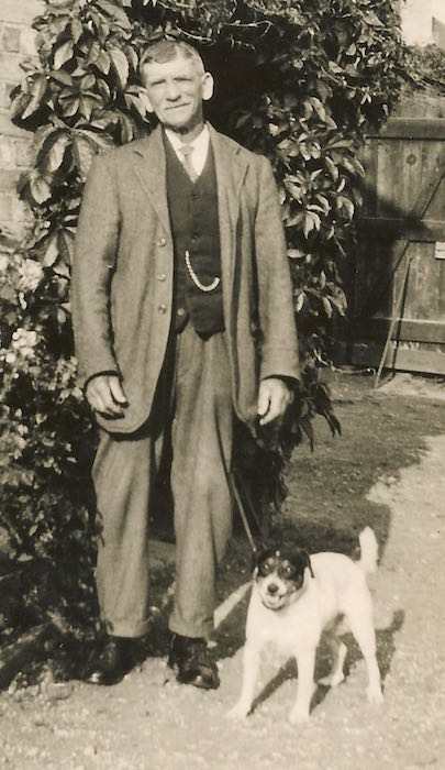 Edward Moden with his dog, c.1931.