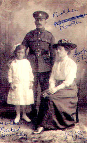 Isabella Elizabeth Newman with her husband Arthur, and daughter Mabel Martin during WWI. Photo: Carol Trigg