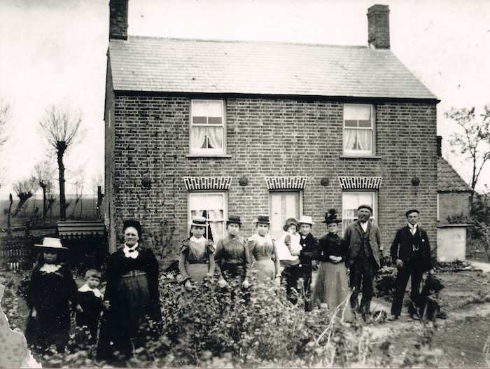 The Gilbert family at Burnt Chimney Drove, Littleport, Cambridgeshire, circa 1913