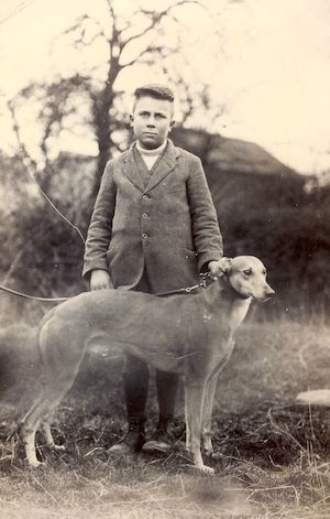 Wilfred Newman with a greyhound, circa 1925. Photo: Andrew Martin