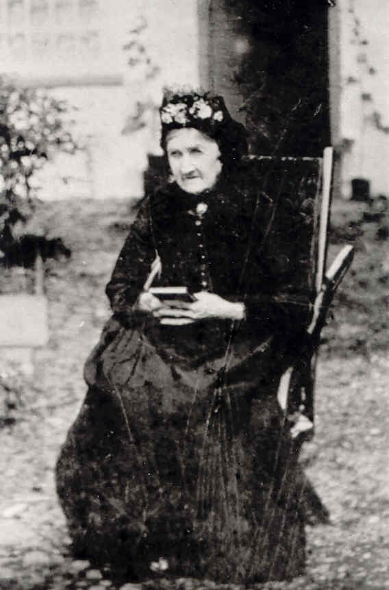 Mary (née Tingey) in old age outside her home at the Railway House, Little Downham. Photo: Andrew Martin